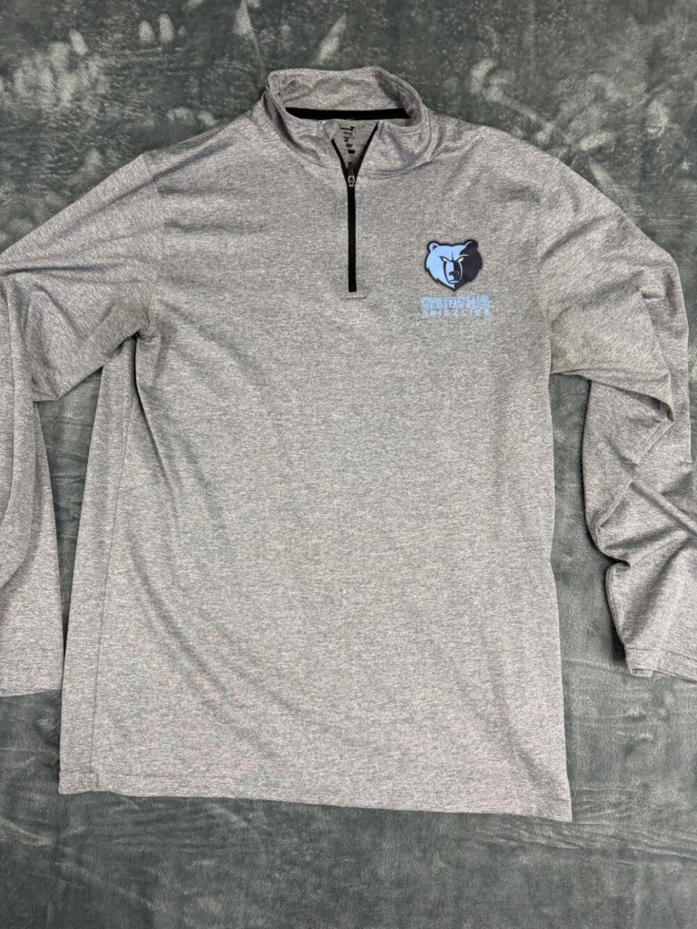 Memphis Grizzlies Mens Gray 1/4 Zip Pullover Sweatshirt Medium NBA Ultra Game